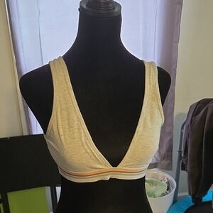 Grey Bralette with Striped Band